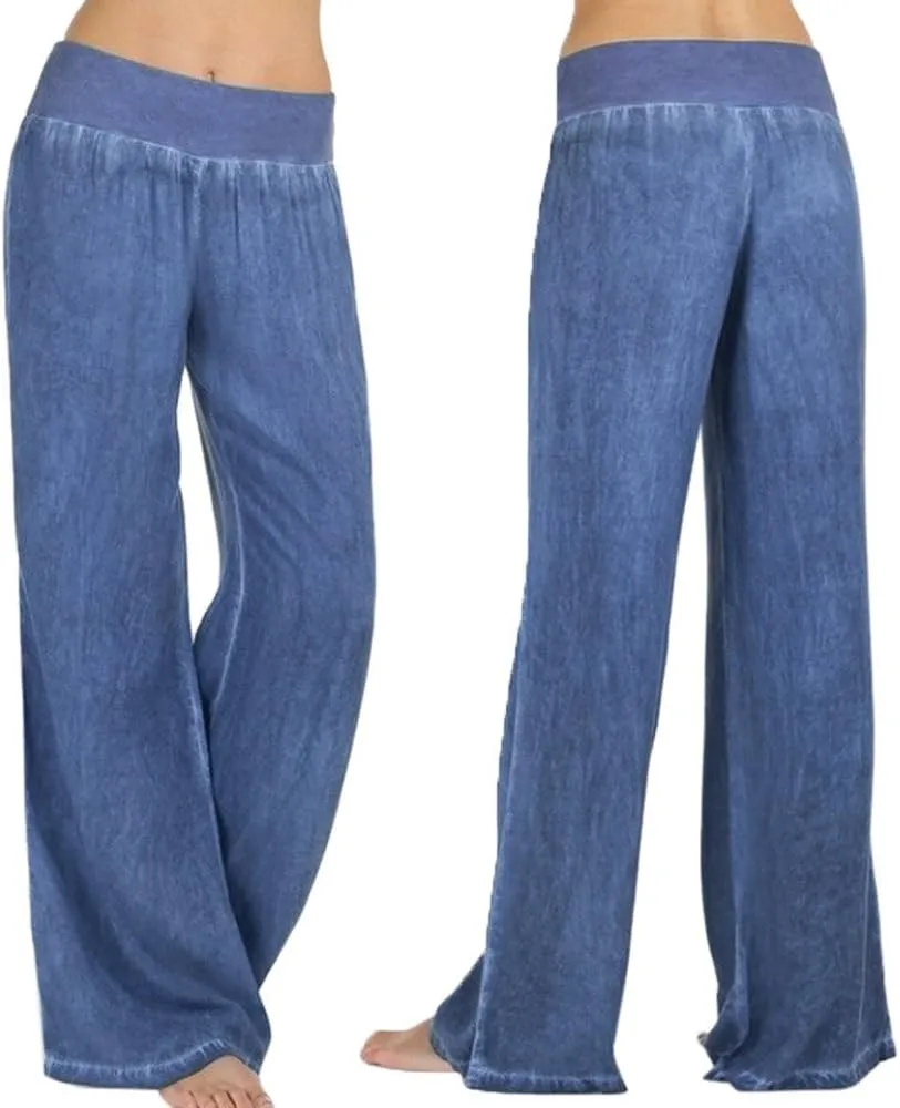 SMIDOW Women Wide-Leg Pants Ease into Comfort Jeans Pants Palazzo Denim Pants Baggy Cargo Pants Jeans Chino Pants