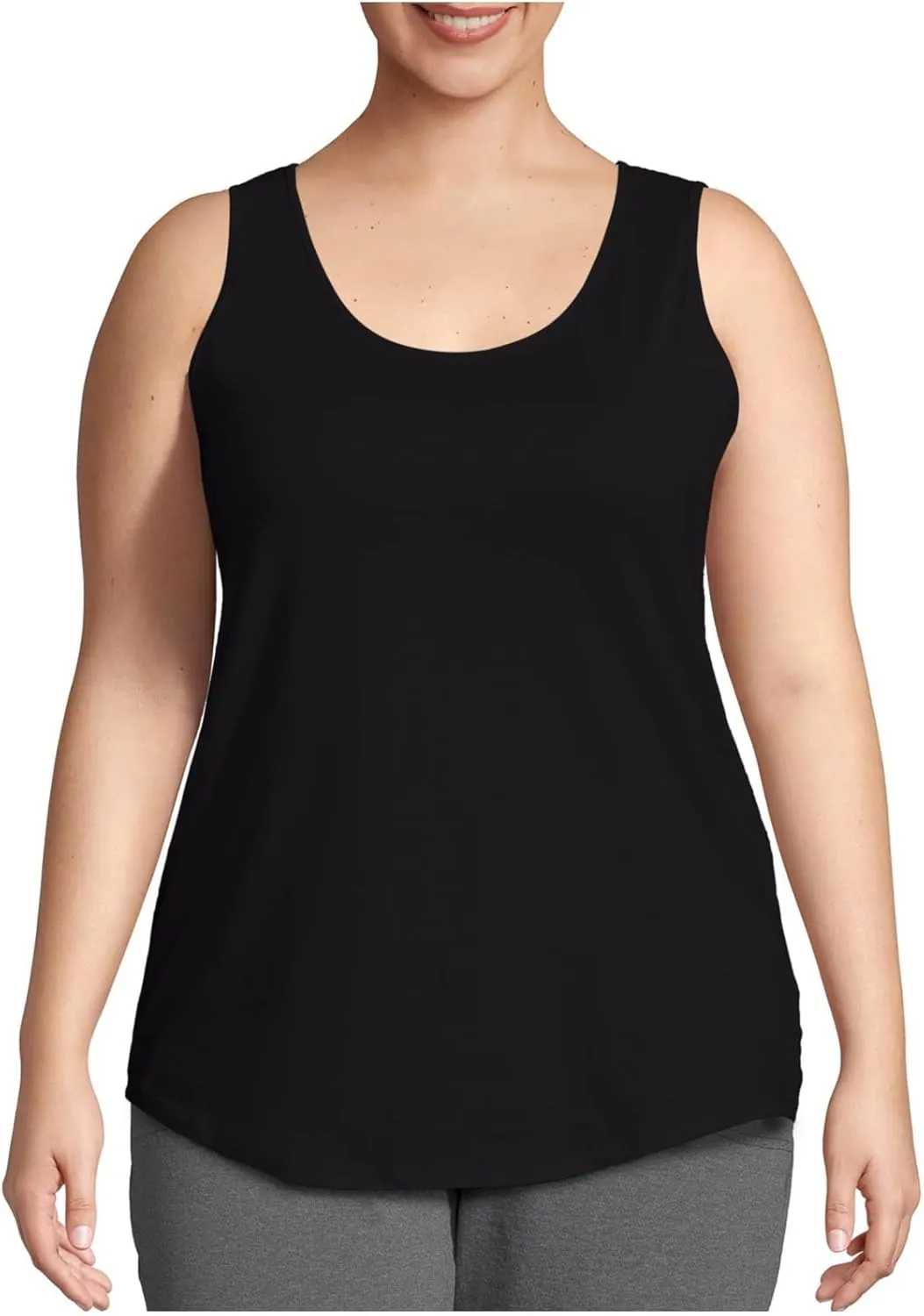 Summer Basic Oversized Tank Tops Women Casual Comfy Sleeveless Crewneck Shirts Plus Size Loungewear Undershirts