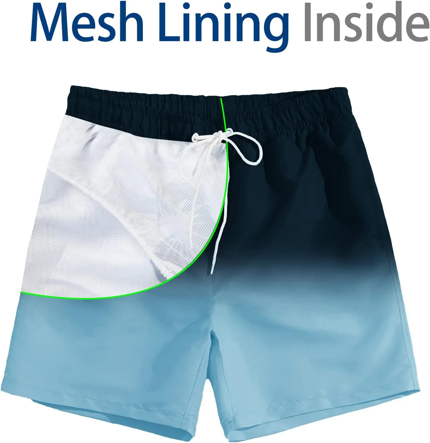 SUNDAY ROSE Mens Swim Trunks Quick Dry 5 inch Inseam Beach Shorts with Mesh Lining Bathing Suits for Men