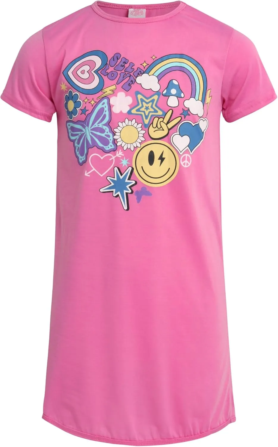 Sweet & Sassy Girls Nightgowns - 4 Pack Short Sleeve Night Gown Sleepwear Pajama Dress for Kids (Size: 4-14)