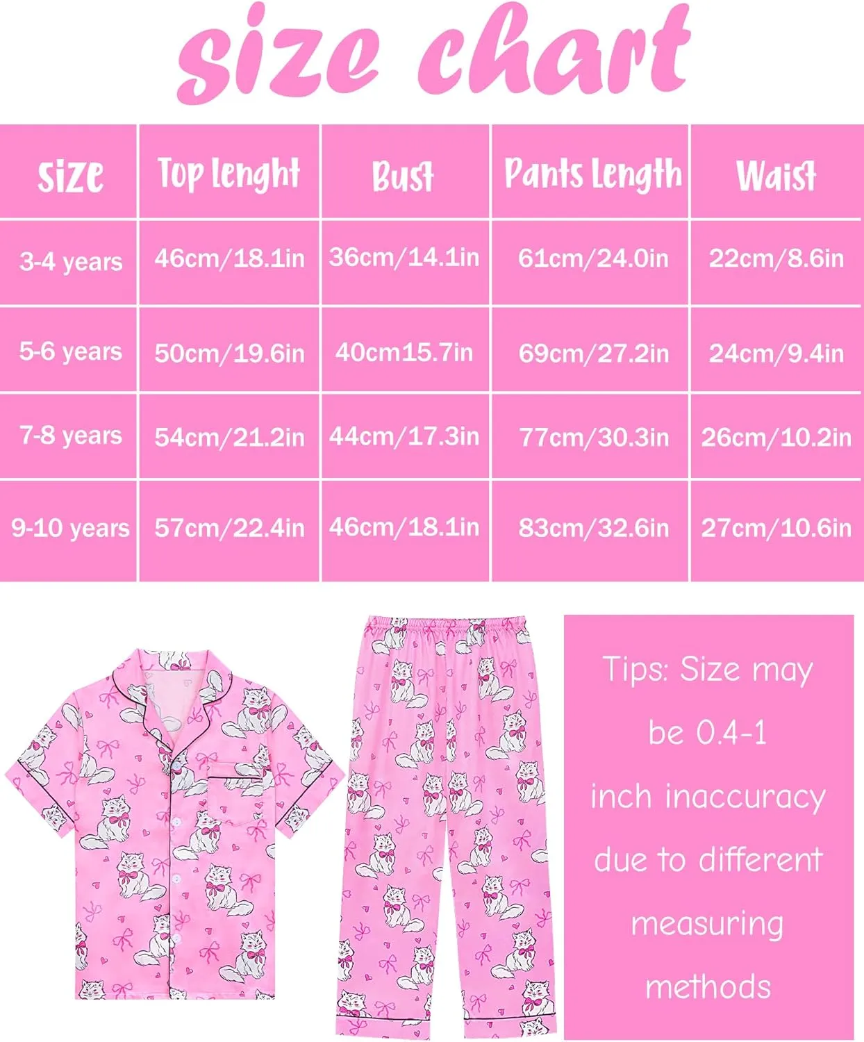 Sylfairy Girls Pajamas Silk PJS Set Rainbow Unicorn Sleepwear Short Sleeve Long Pants Jammies for Toddler Kids