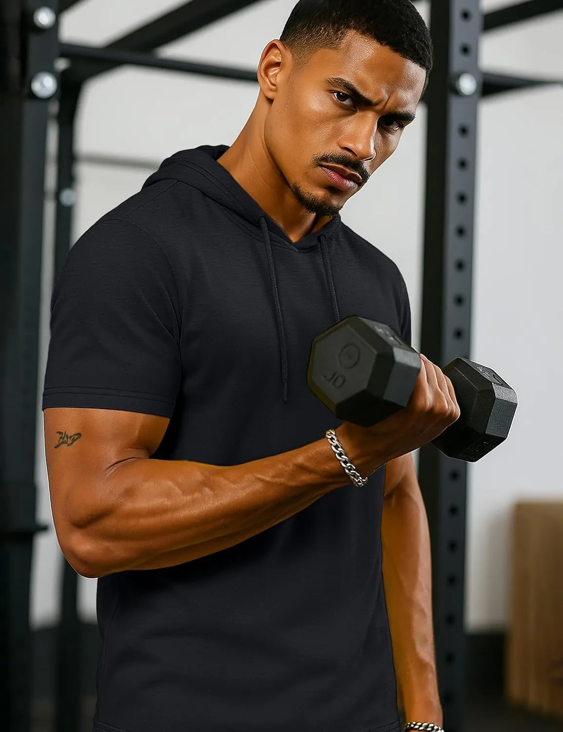 TACVASEN Short Sleeve Hoodies for Men Cotton Hoodies Summer Sweatshirt Lightweight Breathable Workout Shirts Pullover