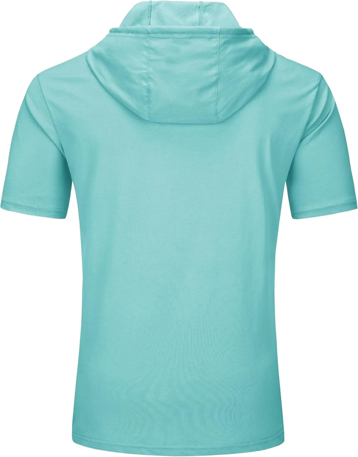TACVASEN Short Sleeve Hoodies for Men Cotton Hoodies Summer Sweatshirt Lightweight Breathable Workout Shirts Pullover