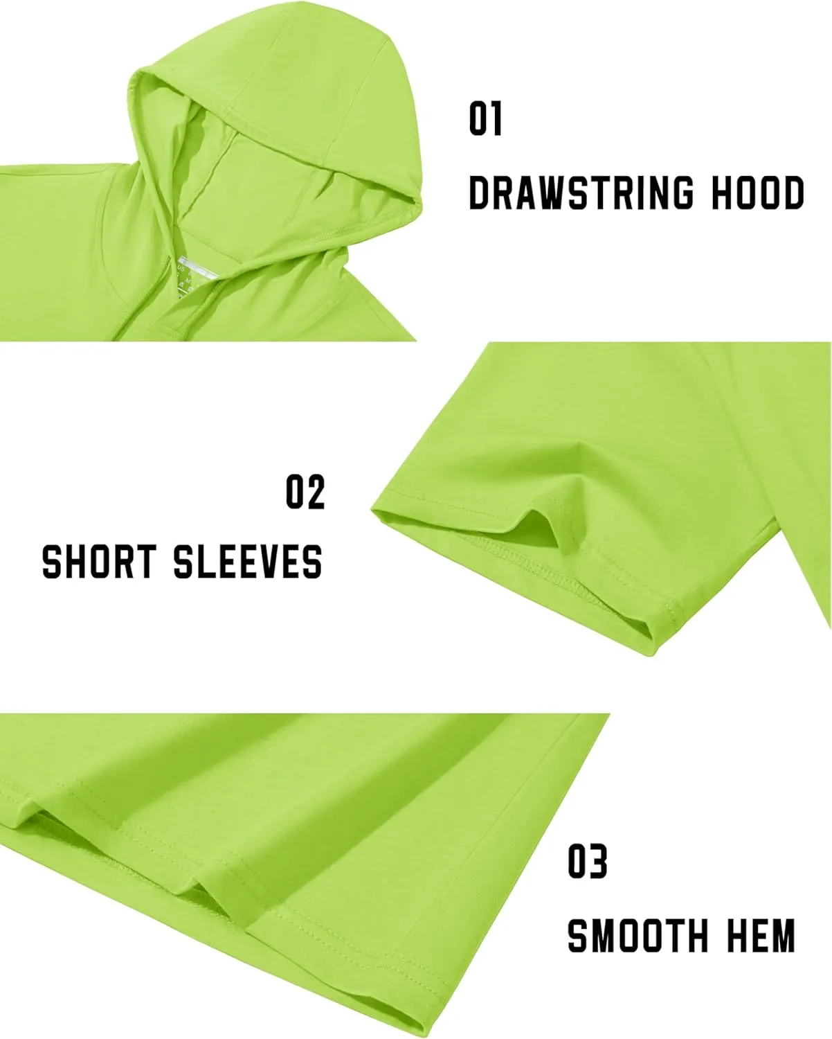 TACVASEN Short Sleeve Hoodies for Men Cotton Hoodies Summer Sweatshirt Lightweight Breathable Workout Shirts Pullover