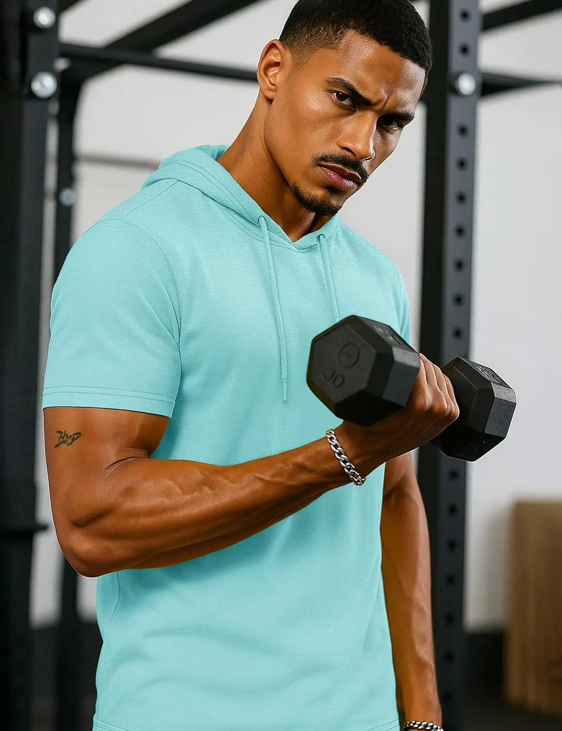 TACVASEN Short Sleeve Hoodies for Men Cotton Hoodies Summer Sweatshirt Lightweight Breathable Workout Shirts Pullover