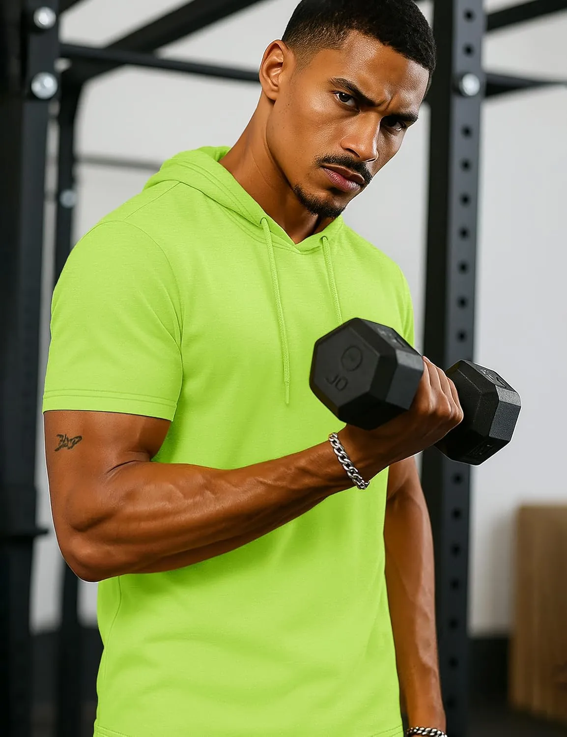 TACVASEN Short Sleeve Hoodies for Men Cotton Hoodies Summer Sweatshirt Lightweight Breathable Workout Shirts Pullover