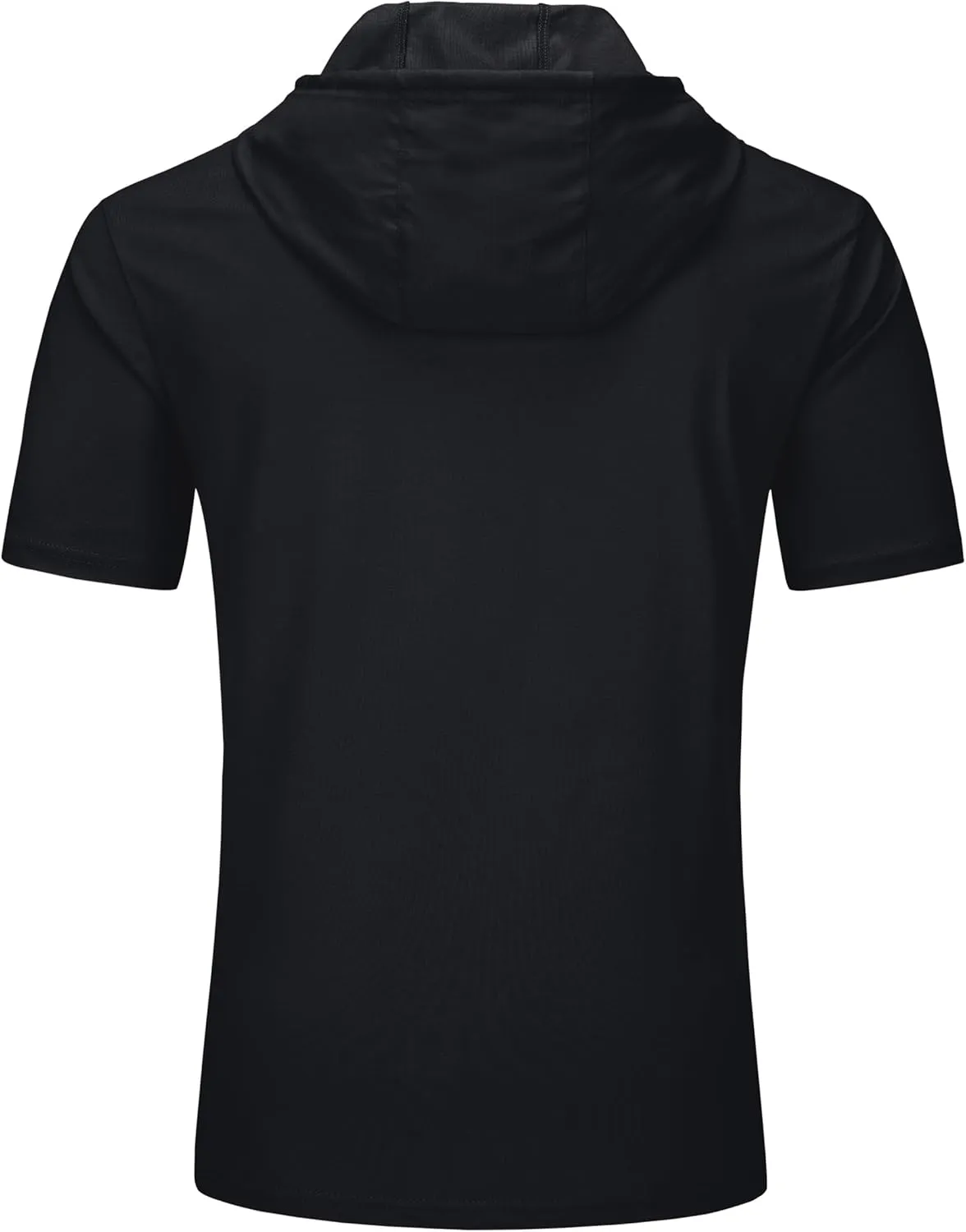 TACVASEN Short Sleeve Hoodies for Men Cotton Hoodies Summer Sweatshirt Lightweight Breathable Workout Shirts Pullover