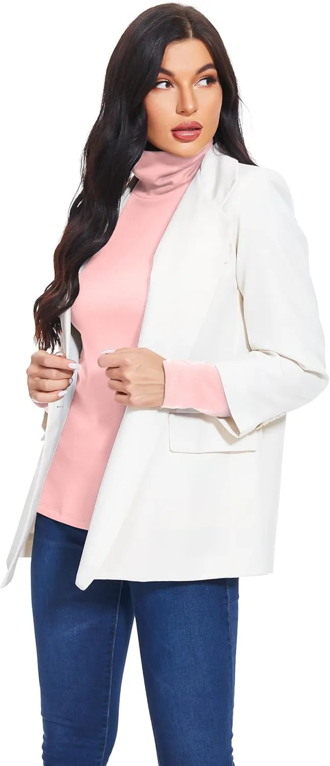 TAIPOVE Women's Thermal Fleece Turtleneck Long Sleeve Tops Lightweight Pullover Sweater Cotton Casual Soft Comfort Shirt