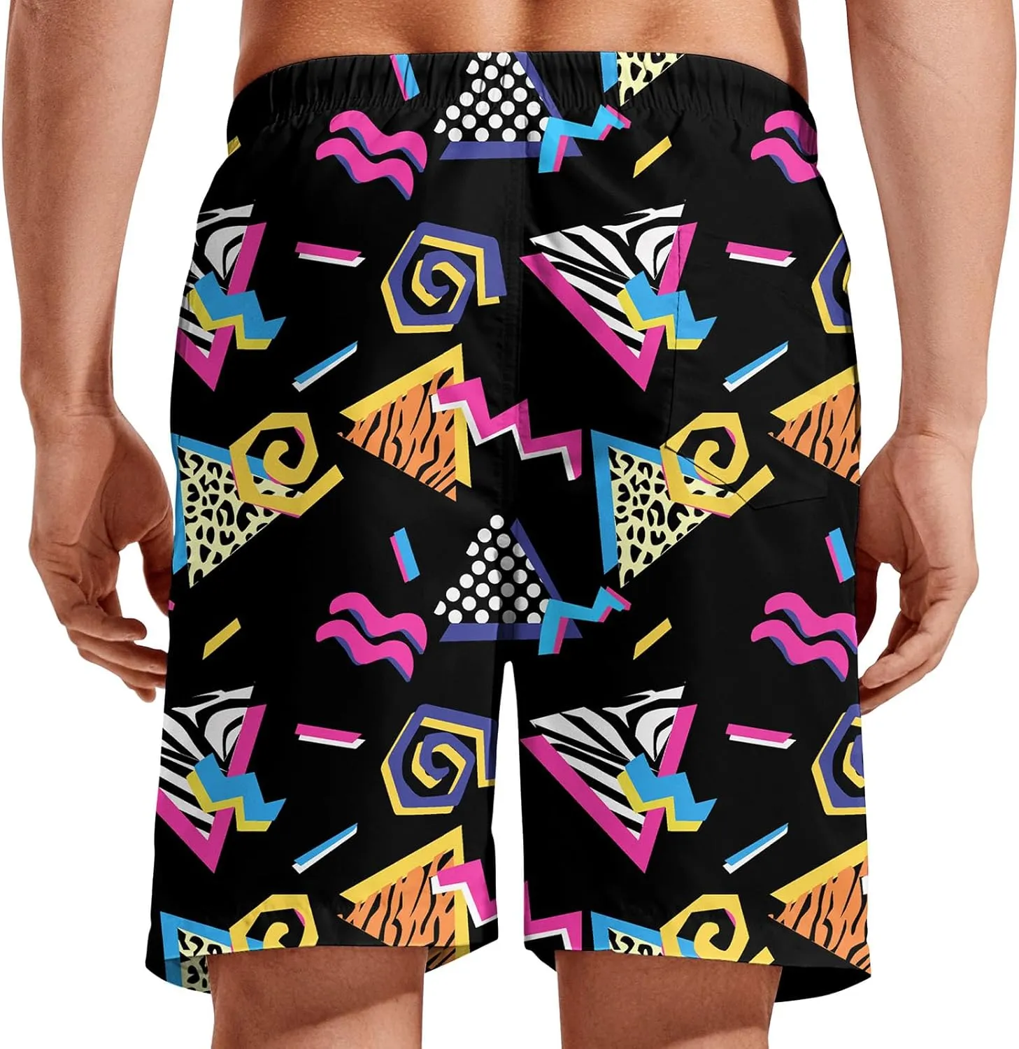Turtle Hawaiian Print Swim Trunks for Mens Summer Shorts Quick Dry Shorts with Pockets and Mesh Lining Pants