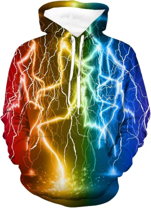 Unisex Hoodies 3D Print Pullover Hooded Sweatshirt Hoodies with Big Pockets for Men