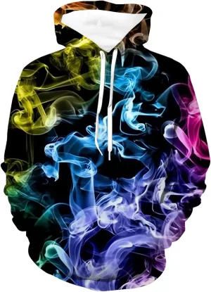 Unisex Hoodies 3D Print Pullover Hooded Sweatshirt Hoodies with Big Pockets for Men