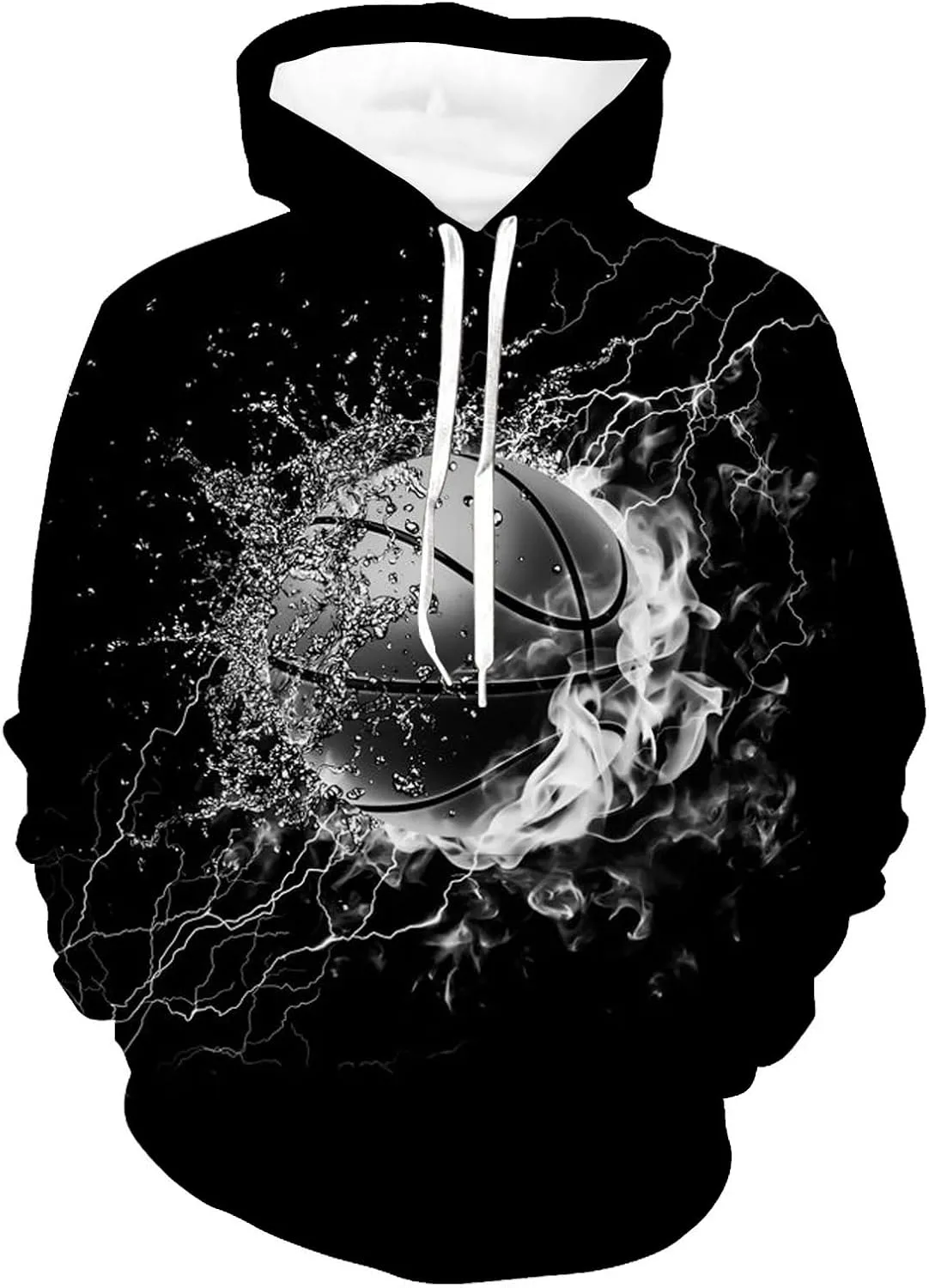 Unisex Hoodies 3D Print Pullover Hooded Sweatshirt Hoodies with Big Pockets for Men