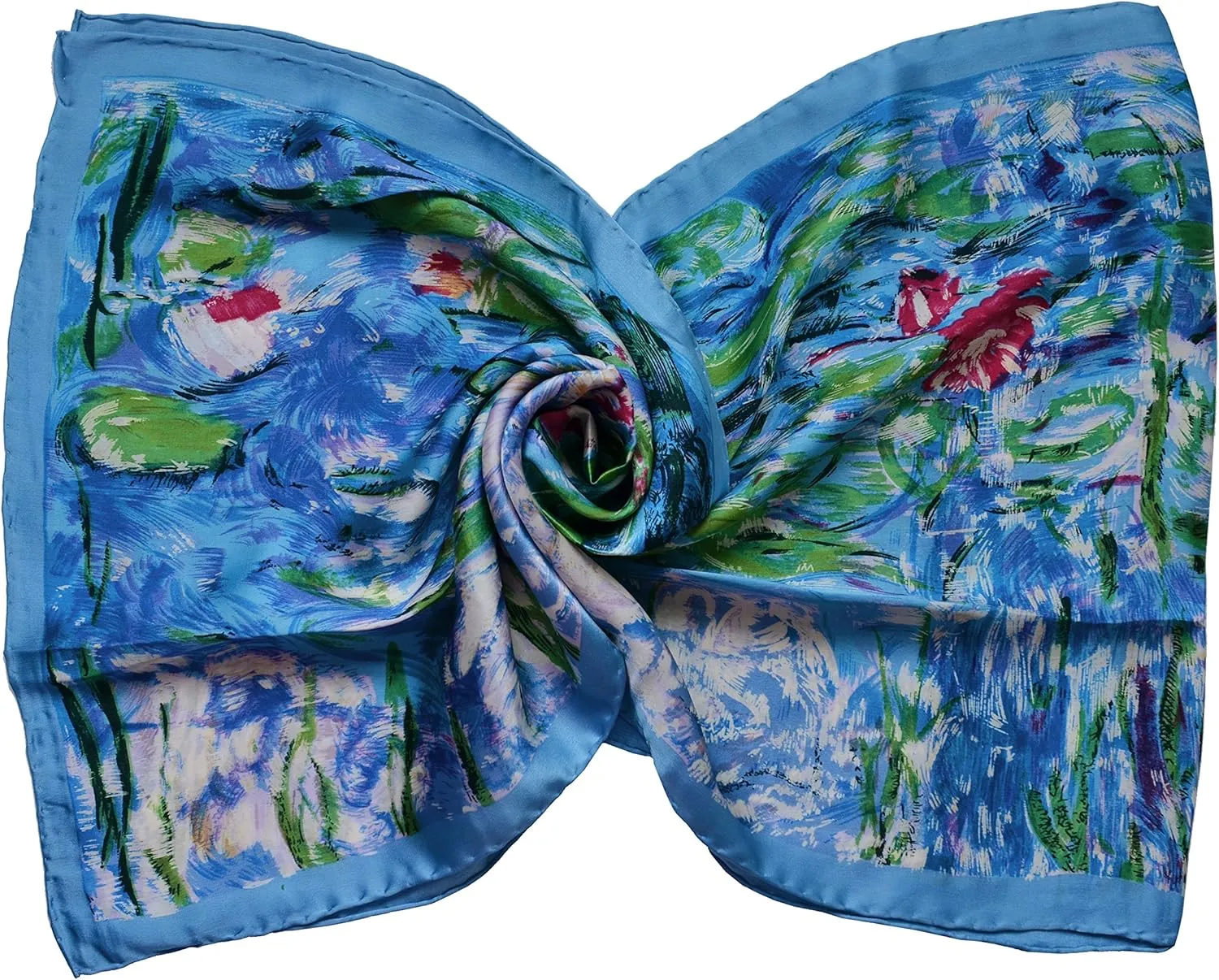 Van Gogh and Claude Monets Paintings, Fashion Silk Scarf Premium Shawl Wrap Art (Van Gogh - Starry Night)