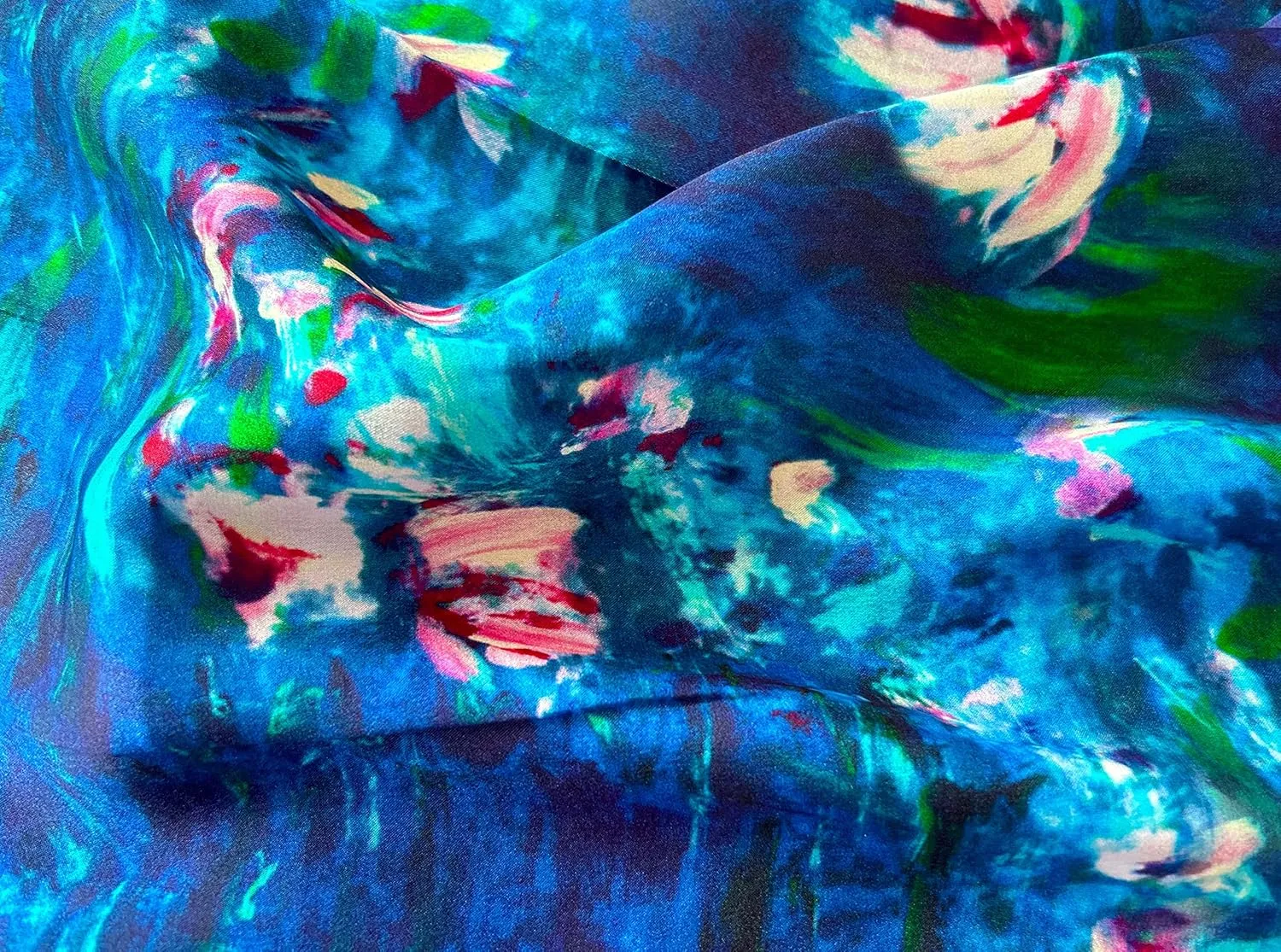 Van Gogh and Claude Monets Paintings, Fashion Silk Scarf Premium Shawl Wrap Art (Van Gogh - Starry Night)