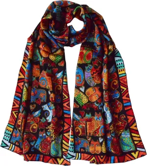 Van Gogh and Claude Monets Paintings, Fashion Silk Scarf Premium Shawl Wrap Art (Van Gogh - Starry Night)