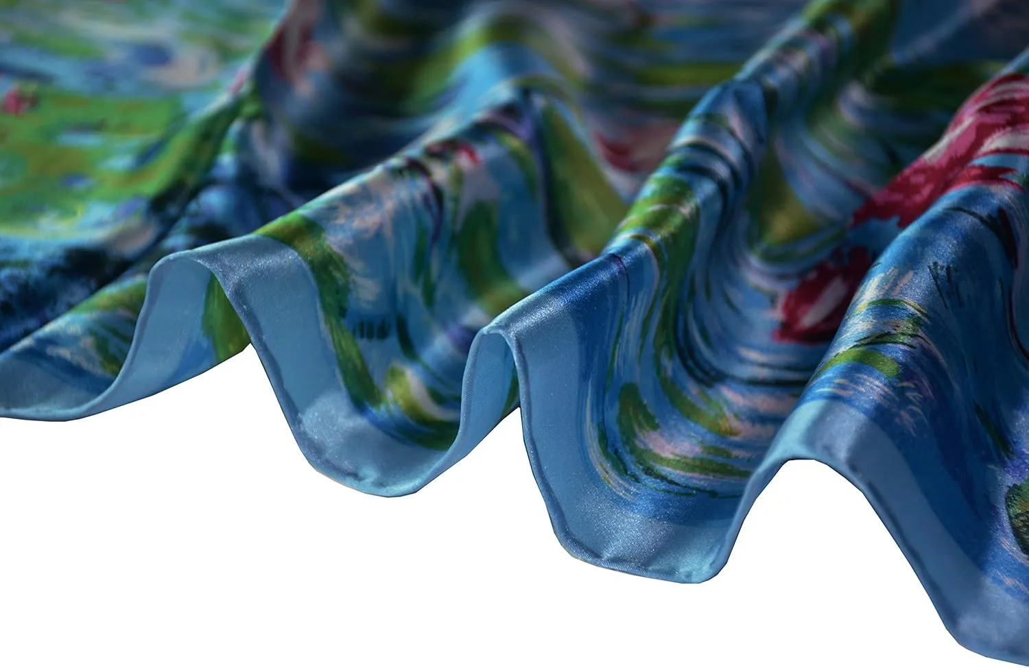 Van Gogh and Claude Monets Paintings, Fashion Silk Scarf Premium Shawl Wrap Art (Van Gogh - Starry Night)