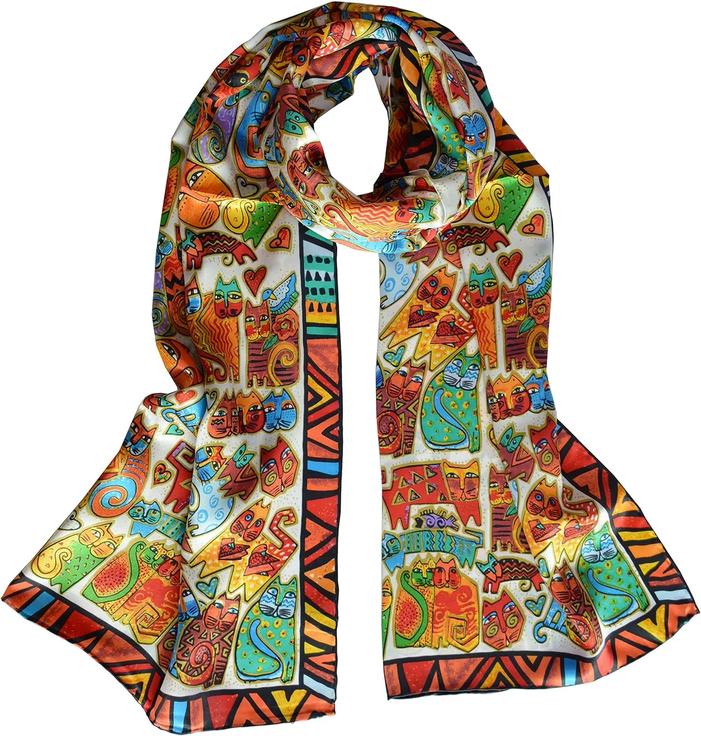 Van Gogh and Claude Monets Paintings, Fashion Silk Scarf Premium Shawl Wrap Art (Van Gogh - Starry Night)