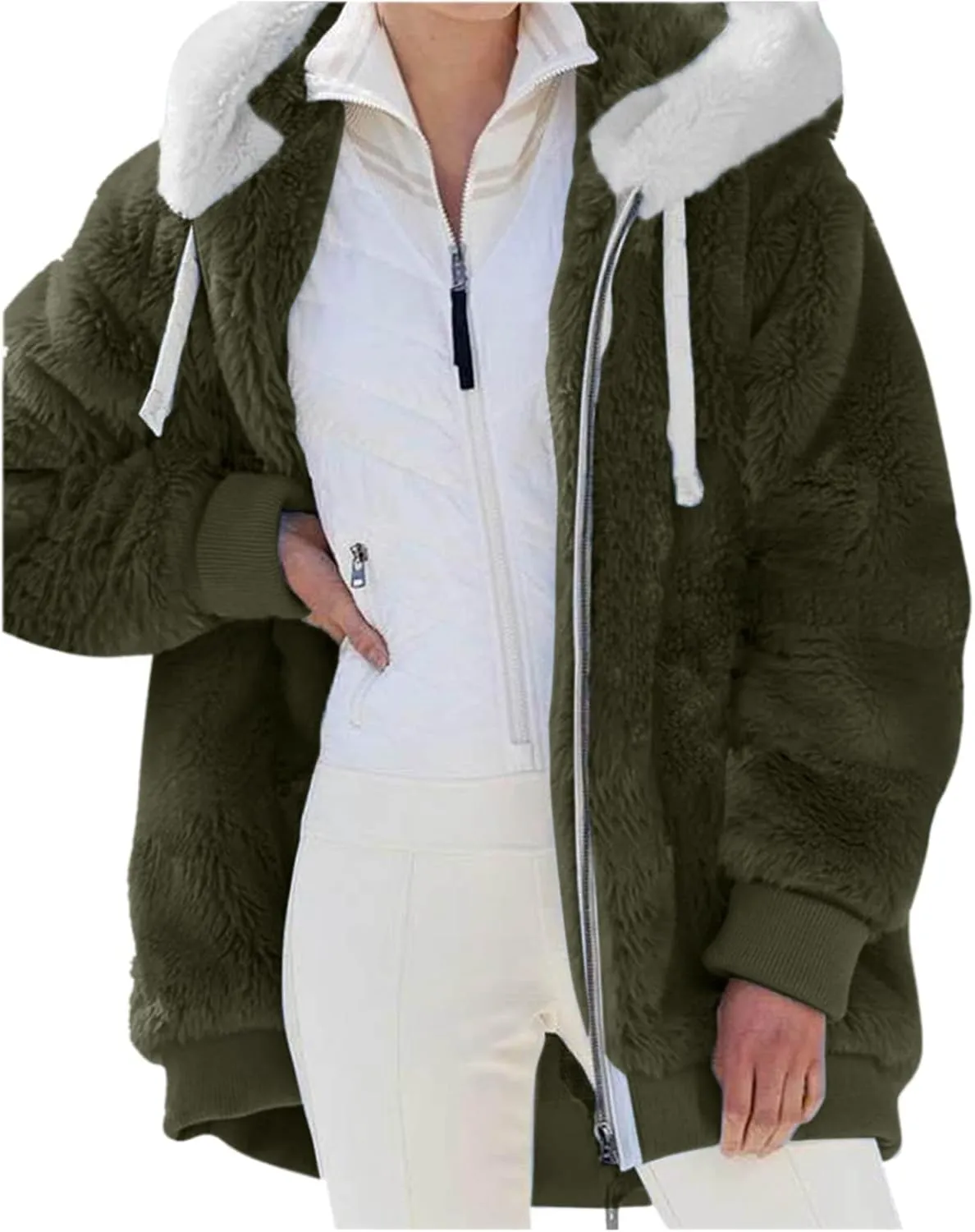 Warm Snow Fleece Winter Jacket Winter Warm Wool Overcoat Cotton Overcoat Overcoat Pullover Sherpa Fleece Zip Up