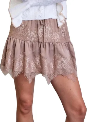 wdehow Women Y2K Lace Mini Skirt Low Rise Ruffle Pleated Layered Flowy Short Skirts