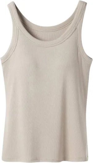 Women Ribbed Cotton Tank Tops Summer Bin in Bra Sleeveless Scoop Neck Undershirts Comfy Yoga Workout Crop Top Pjs