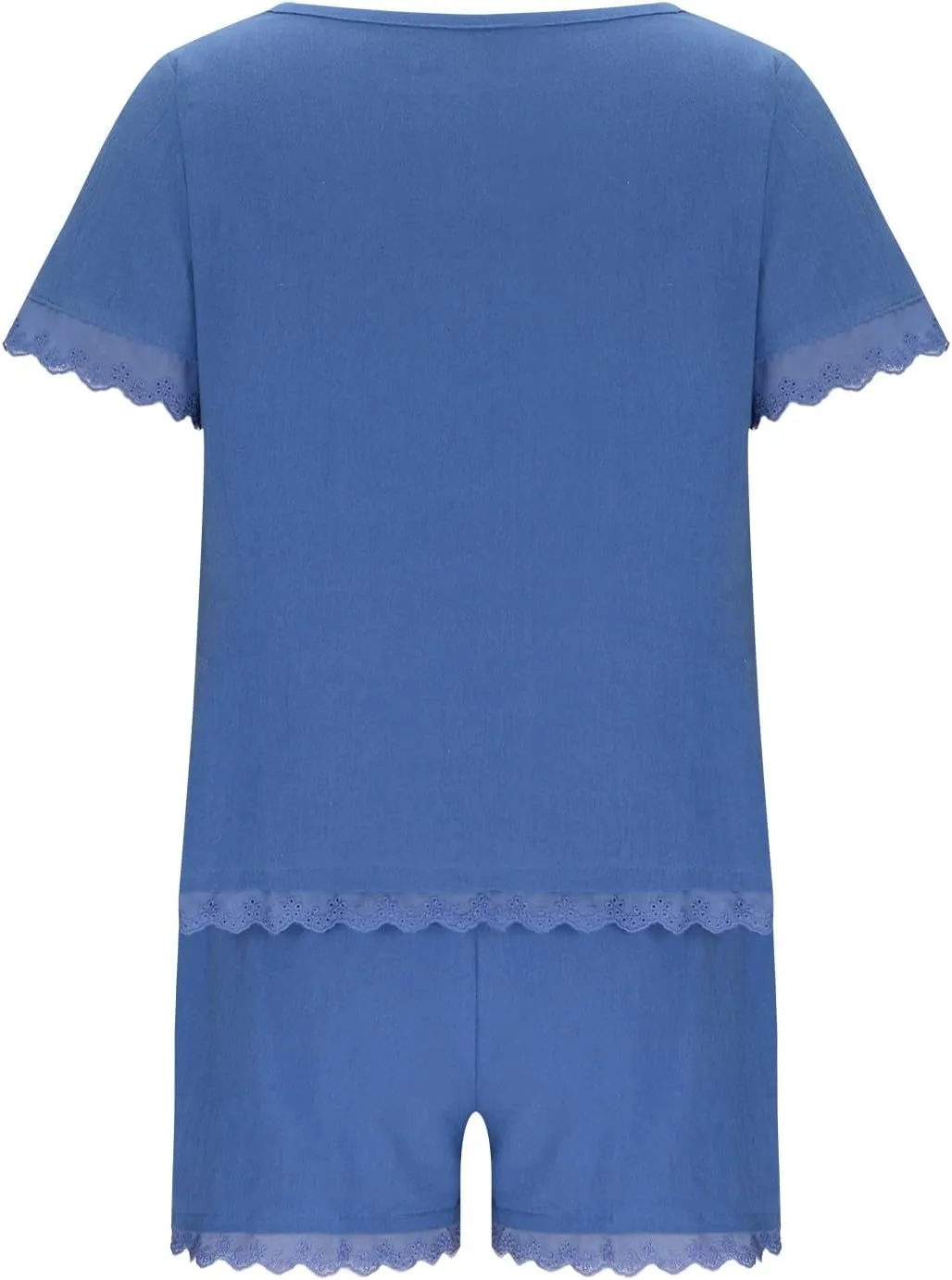 Women Vintage Short Linen 2 Piece Outfits Matching Sets Summer Casual Ruffle Sleeve Irregularly Hem Tshirt and Shorts