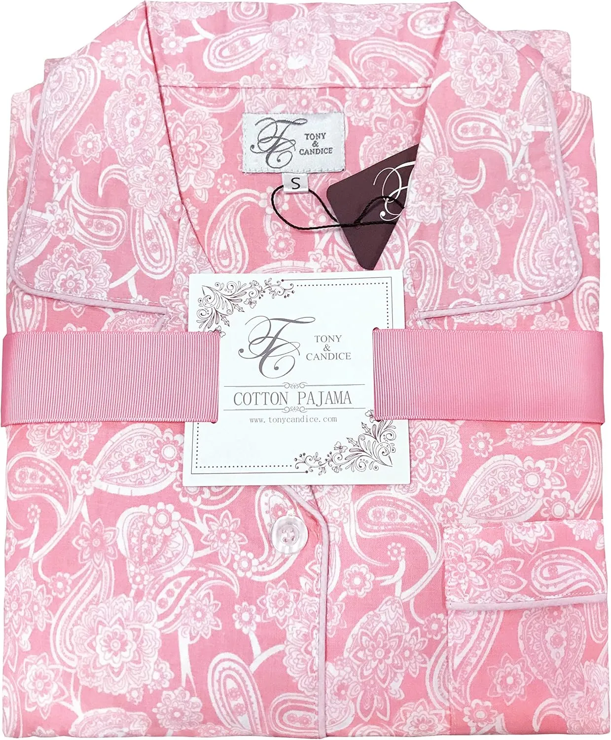 Women’s 100% Cotton Pajamas, Long Sleeve Woven Pj Set Sleepwear