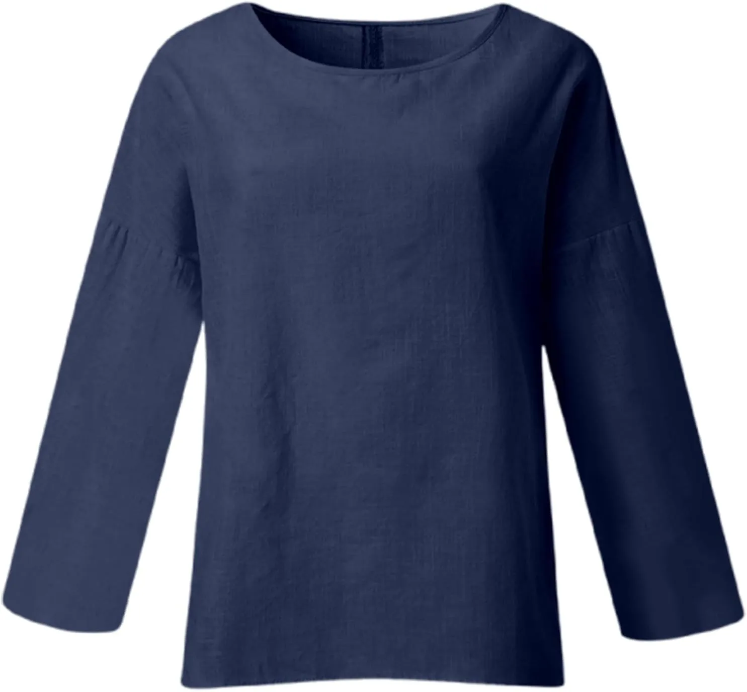 Womens Button Down Shirt V Neck Long Sleeve Cotton Linen Summer Casual 2025 Fashion Blouses Top Loose Fit Tops