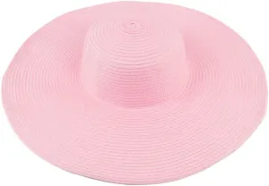 Women's Classic Solid Color Floppy Wide Brim Straw Beach Sun Hat - Diff Colors