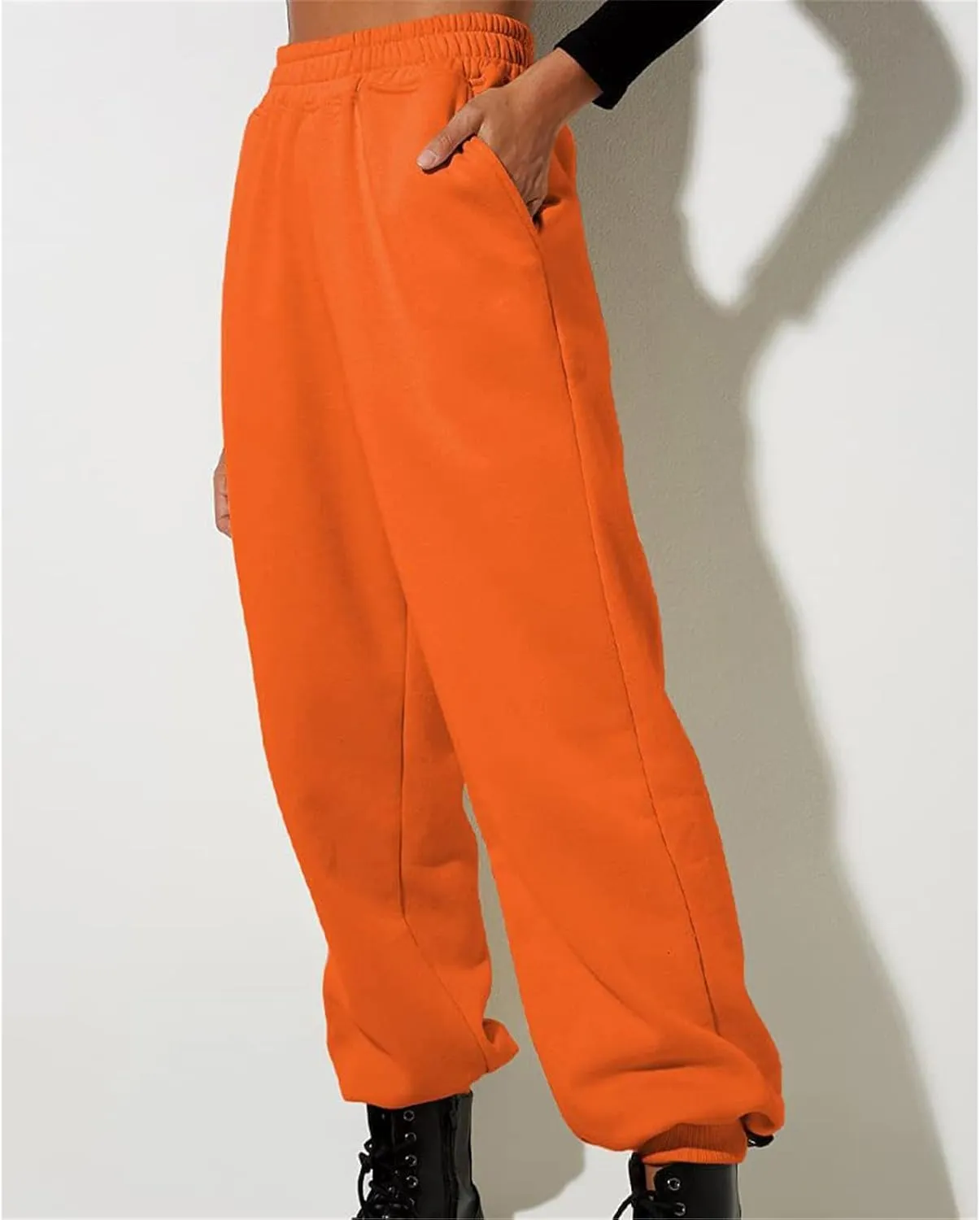Womens Fleece Lined Sweatpants Women Printed Casual Pants Sports Closed Waist Elastic Waist Casual Loose Sweatpants