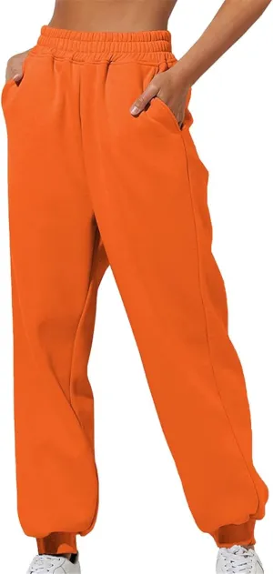 Womens Fleece Lined Sweatpants Women Printed Casual Pants Sports Closed Waist Elastic Waist Casual Loose Sweatpants