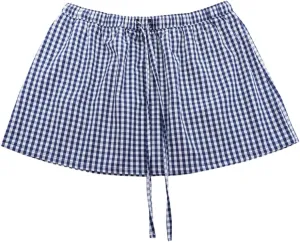 Womens Gingham Mini Skirts Y2k Going Out Elastic Waistband Plaid Checkered Streetwear Cute Summer Boxer Short Skirt