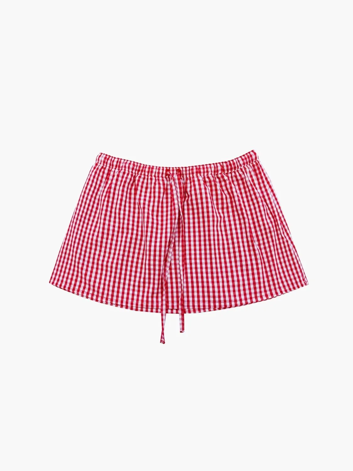 Womens Gingham Mini Skirts Y2k Going Out Elastic Waistband Plaid Checkered Streetwear Cute Summer Boxer Short Skirt