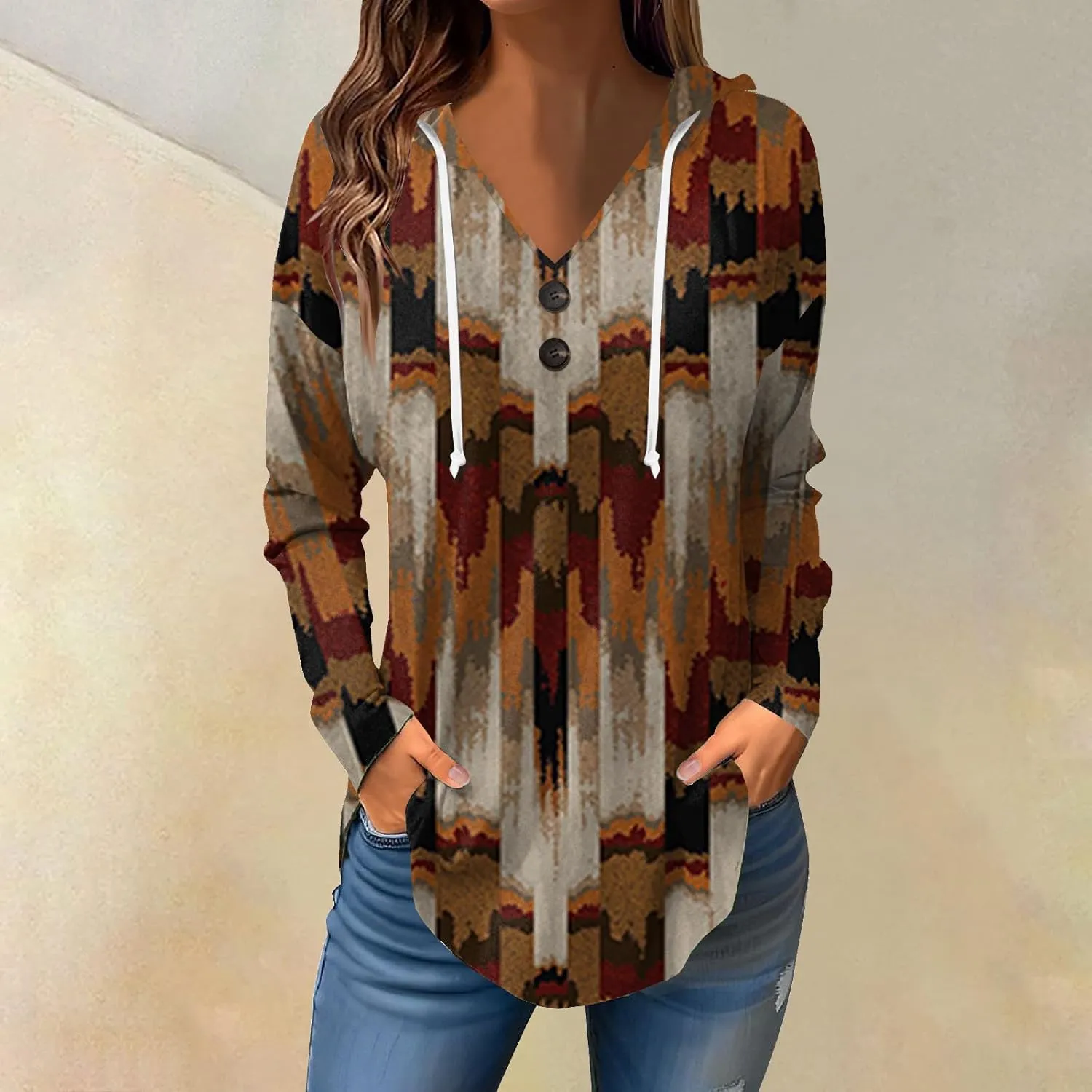 Womens Hoodies, Women'S Long Sleeve Plaid Hoodie Collar Plus Size Top Kawaii Hawaii Womens Hoodies Pullover