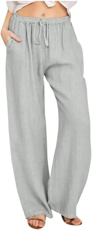 Women's Linen Pants Wide Leg Summer Pants High Waisted Palazzo Pants Comfy Beach Pants Soft Lounge Pants Trousers