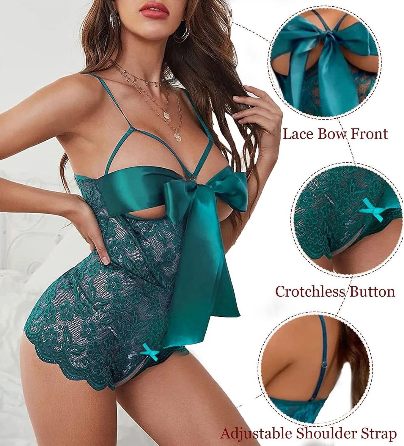 Womens Lingerie Set Strap Chemise Nightwear 2 Piece Babydoll Plus Size Full Slips Pjs