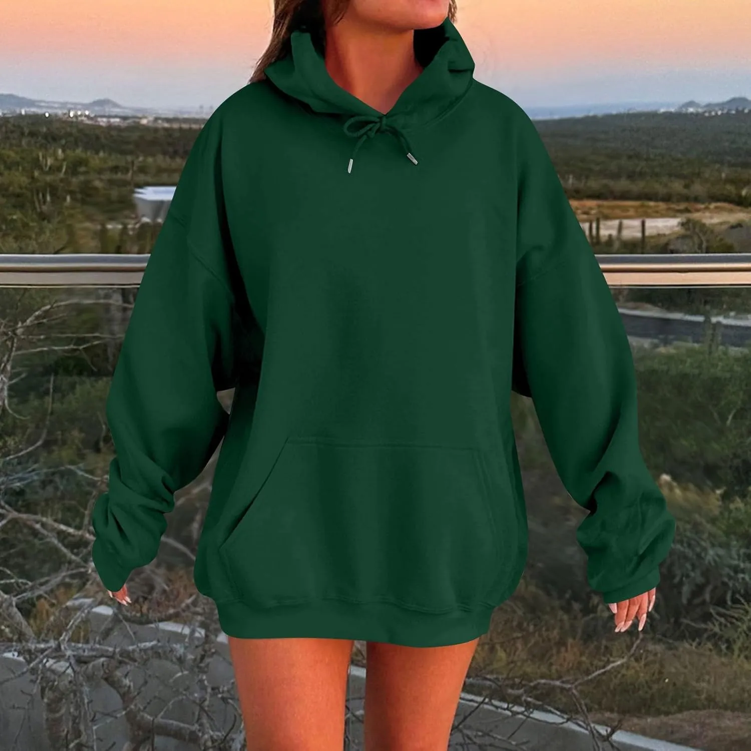 Womens Oversized Hoodies Winter Cute Sweatshirts Pullover 2024 Fashion Tops Trendy Outfits Loose Fit Solid Hoodies