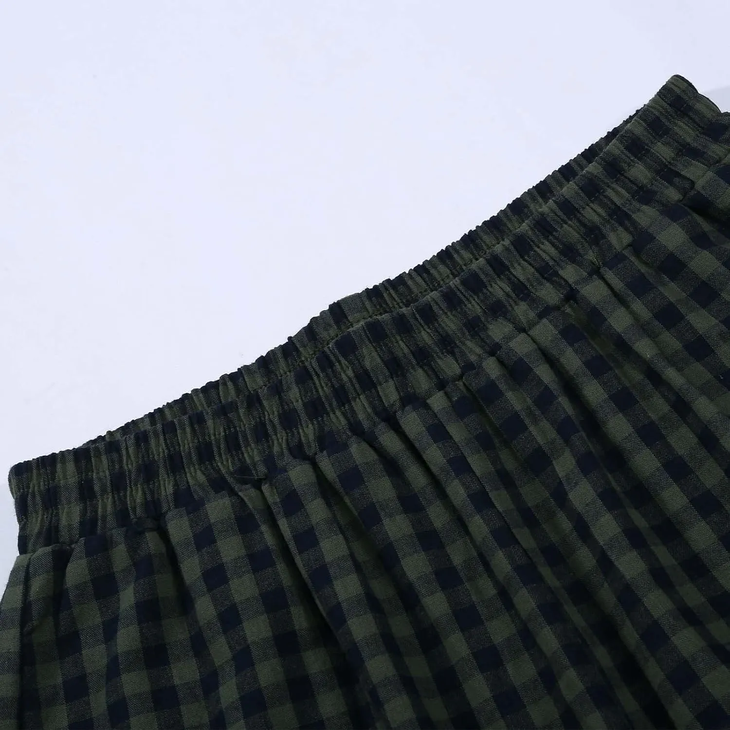 Womens Plaid 2 Pieces Lounge Pants Sets Y2K Sleeveless Gingham Crop Tank Top Outfits Baggy Wide Leg Barrel Loungewear Suits