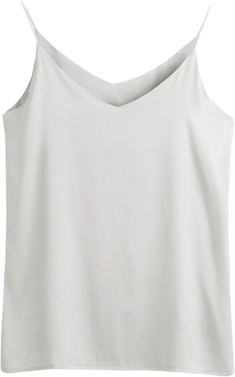 Womens Silk Satin Cami Tops Summer Cute Spaghetti Strap Camisole Sleeveless V Neck Basic Crop Tank Shirt Loungewear
