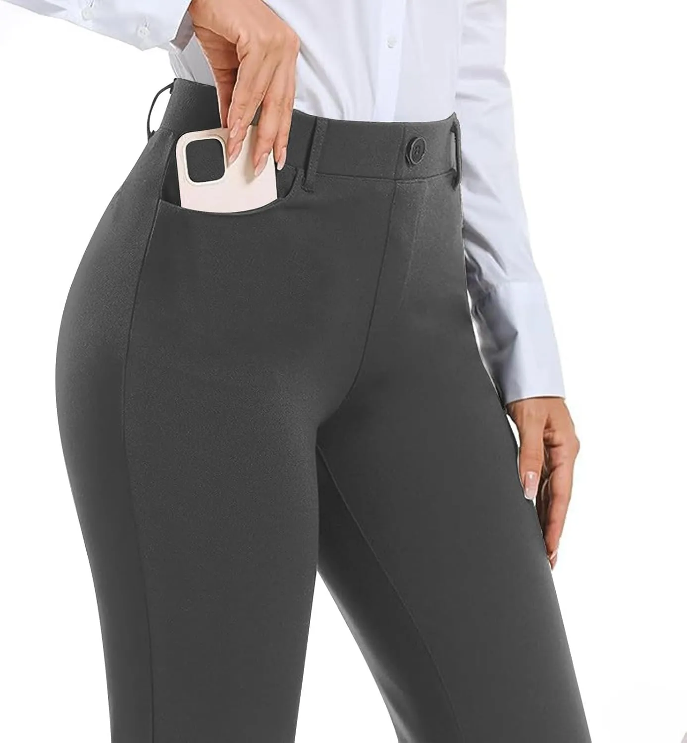 Womens Work Pants Business Casual Dress Pants Bootcut Trousers Pants with Pockets Ladies High Waisted Pants