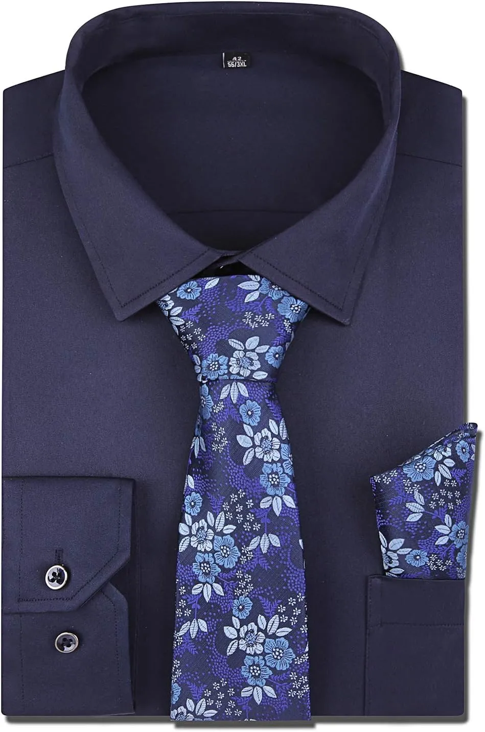 XTAPAN Men's Casual Dress Shirt Long Sleeve Regular Fit Business Button up Shirt