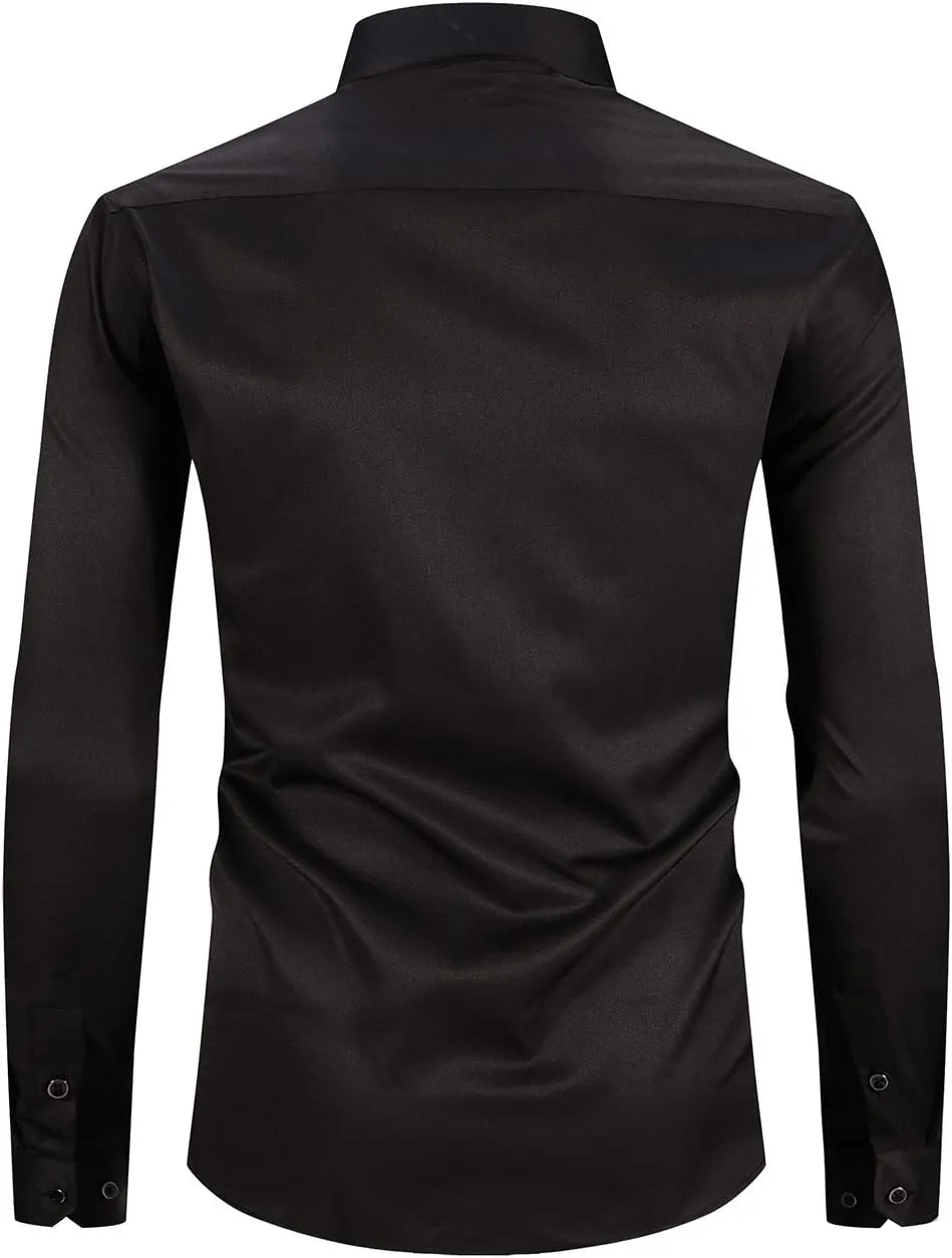XTAPAN Men's Casual Dress Shirt Long Sleeve Regular Fit Business Button up Shirt