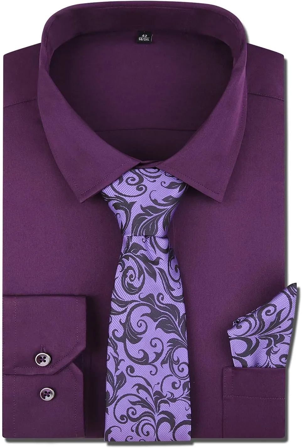 XTAPAN Men's Casual Dress Shirt Long Sleeve Regular Fit Business Button up Shirt