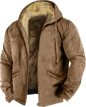 Ymosrh Men's Fashion Hoodies & Sweatshirts Fleece Lined Zip Up Hoodies Long Sleeve Hooded Sweatshirt, M-5XL