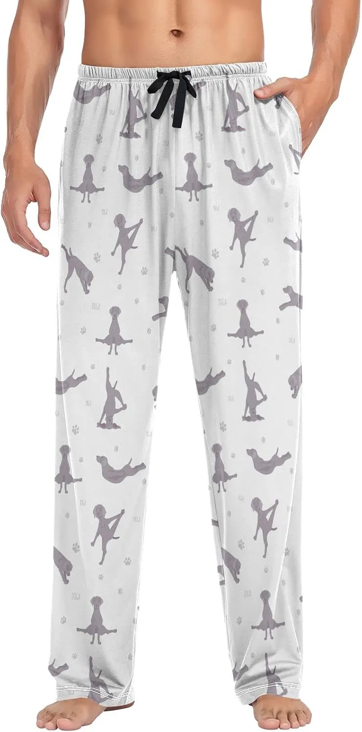 Yoga Weimaraner Dog Pattern Men's Pajama Pants Sleepwear Lounge Pajama Bottoms